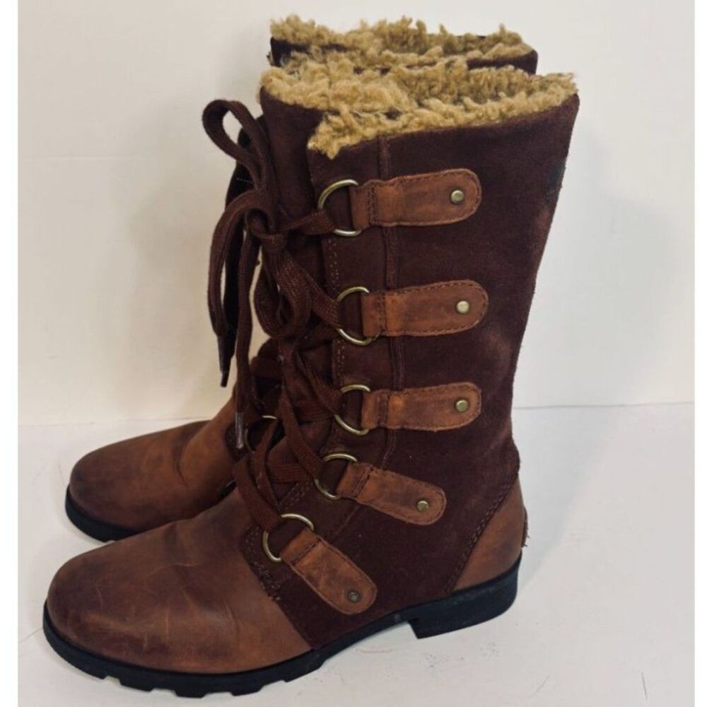 Sorel Women's Brown Suede Faux Fur Lined Winter Boots